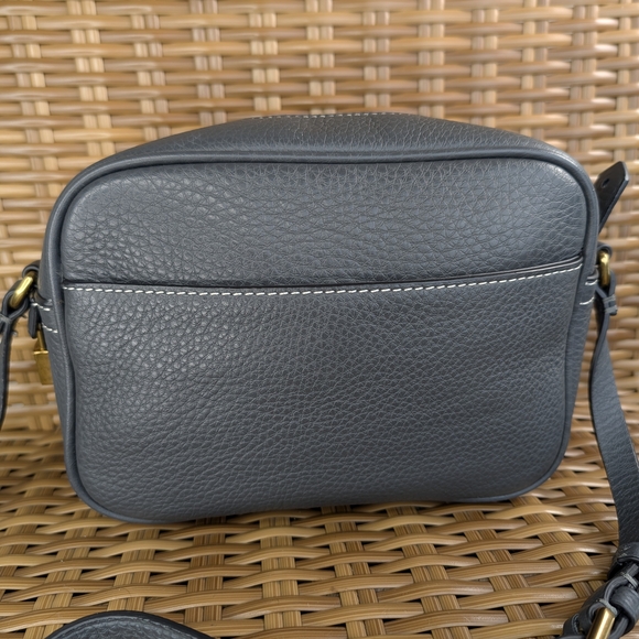 J. Crew Signet Gray Pebbled Leather Crossbody Shoulder Bag Lock & Key NWT - Picture 4 of 16